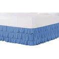 thumbnail image 2 of 3 Layer Ruffled Bedskirt, Essy Care - 100% Microfiber Fabric, 3 Layer Ruffled Bed Skirt Cal King Size College 3 Layer Ruffled Bed Skirt 30" Drop - Light Blue Solid., 2 of 3