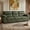 Olive Green, variant on Shaiaield 81" Black PU Leather Modern Sofa,Small Living Room Couch with Wide Armrests and Large Back Cushions,Upholstered 3 Seater Couch Living Room