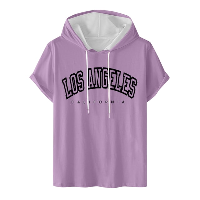 Birdeem Blouse à Capuche pour Hommes Col Rond Impression Numérique Chandail Entraînement Physique Sports Manches Courtes T-Shirt Blouse