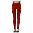 thumbnail image 4 of Fiaer Christmas Leggings for Women Trendy Plus Size Glass Printed Yoga Pants High Waisted Slim Fit Funny Graphic Workout Trousers Red XL, 4 of 5