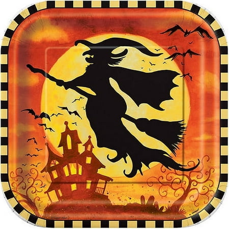 9" Spooky Hollow Halloween Square Dinner Plates, 8ct