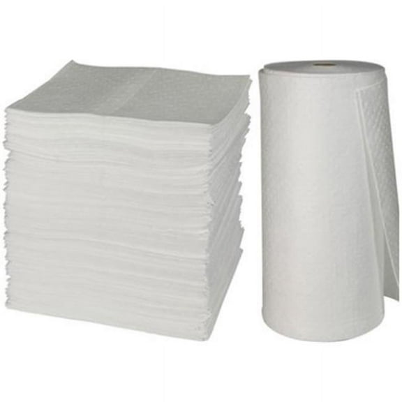 Brady Sorbent Roll, 70 gal, 3 ft x 144 ft, Oil, White, Polypropylene SPC150