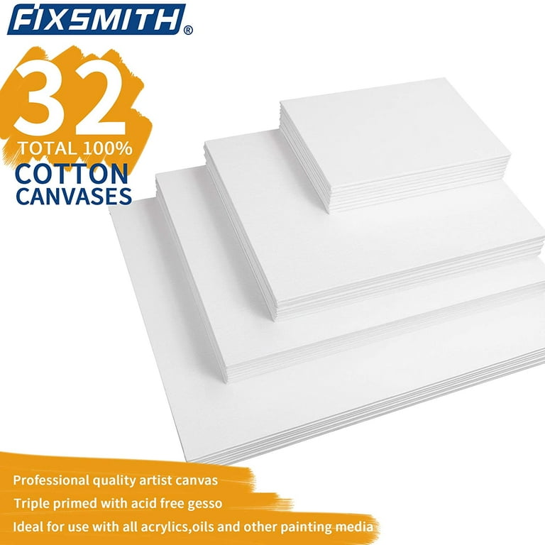 FIXSMITH Painting Canvas Panel Boards - 5x7 Inch Art Canvas,12 Pack Mini  Canvases,Primed Canvas Panels,100% Cotton,Acid Free,Professional Quality
