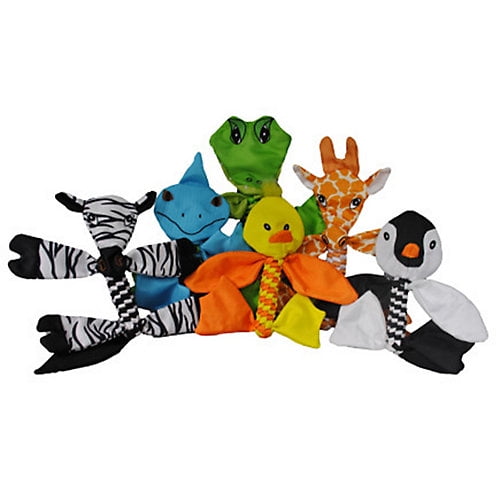 Jolly Pets Animal Flathead Zebra Stuffing Free Dog Toys, Large