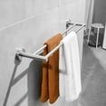 thumbnail image 4 of Accesorio de baño de diseño, Latitude II Modern Safe Design, barra para toallas doble con acabado en acero cepillado hecha a mano, 50 cm, material de primera calidad, tornillos ocultos para montaje, 4 of 5