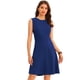 thumbnail image 1 of Vestido de trabajo para mujer Color sólido Sin mangas A-line Flare Vestidos Azul Real L, 1 of 6