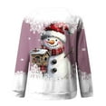 thumbnail image 5 of HOMBOM Womens Crewneck Sweatshirts Christmas Fleece Merry Holiday Pink Snowman Sweatshirt for Ladies Xmas, 5 of 5