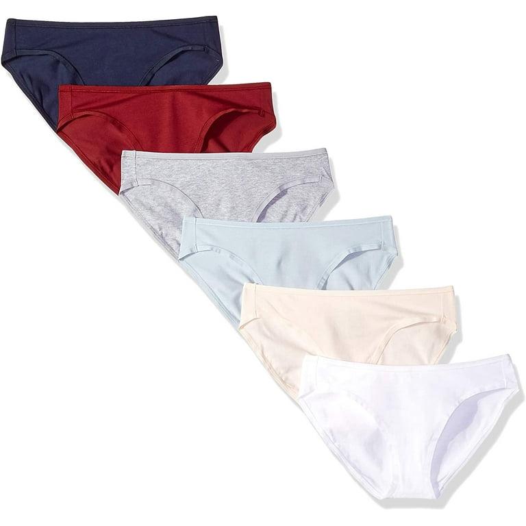 Essentials Women's Cotton and Lace Bikini Underwear