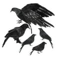 thumbnail image 3 of 5 piezas de decoraciones de de Halloween, accesorios de con plumas artificiales, cuervos realistas decorativos para fiesta, cementerio,, 3 of 9