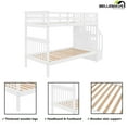 thumbnail image 2 of Bellemave Twin Over Twin Stairway Bunk Bed 2 Twin Bunk Bed with Storage Stairs Convertible 2 in 1 Bunk Bed Frame with Shelves and Guardrail, White, 2 of 10
