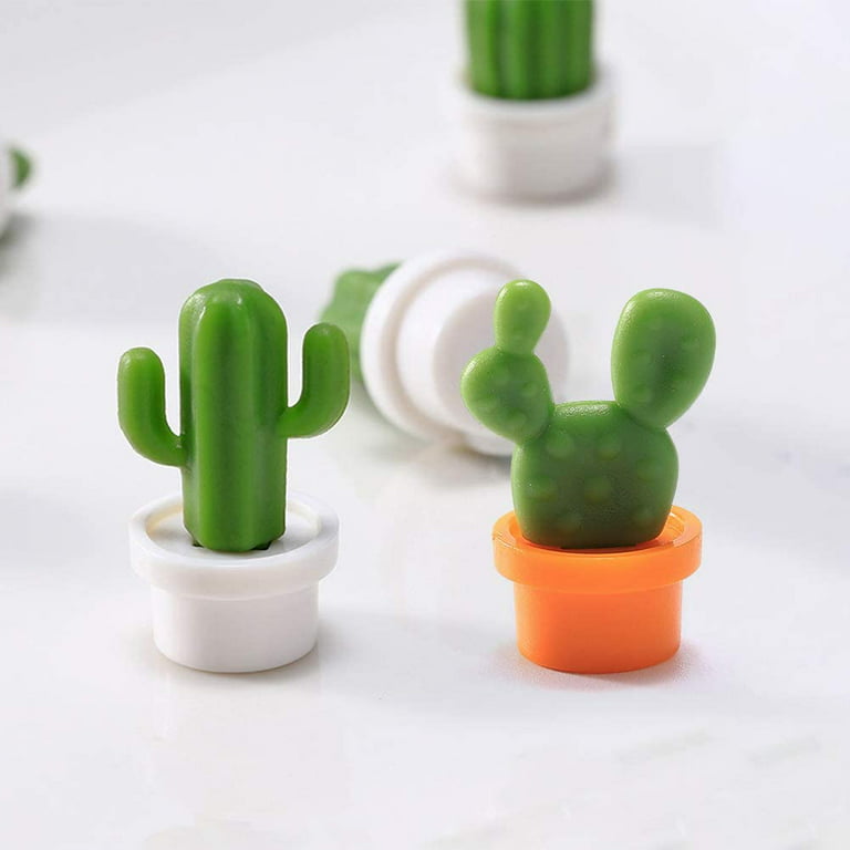 Lot de 12 Pièces Cactus Aimant 3D Frigo, Autocollant Réfrigérateur