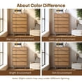 thumbnail image 3 of LuxenHome Oak Finish Manufactured Wood 48.5-Inch Tall 5-Drawer Bachelor Chest, 3 of 8