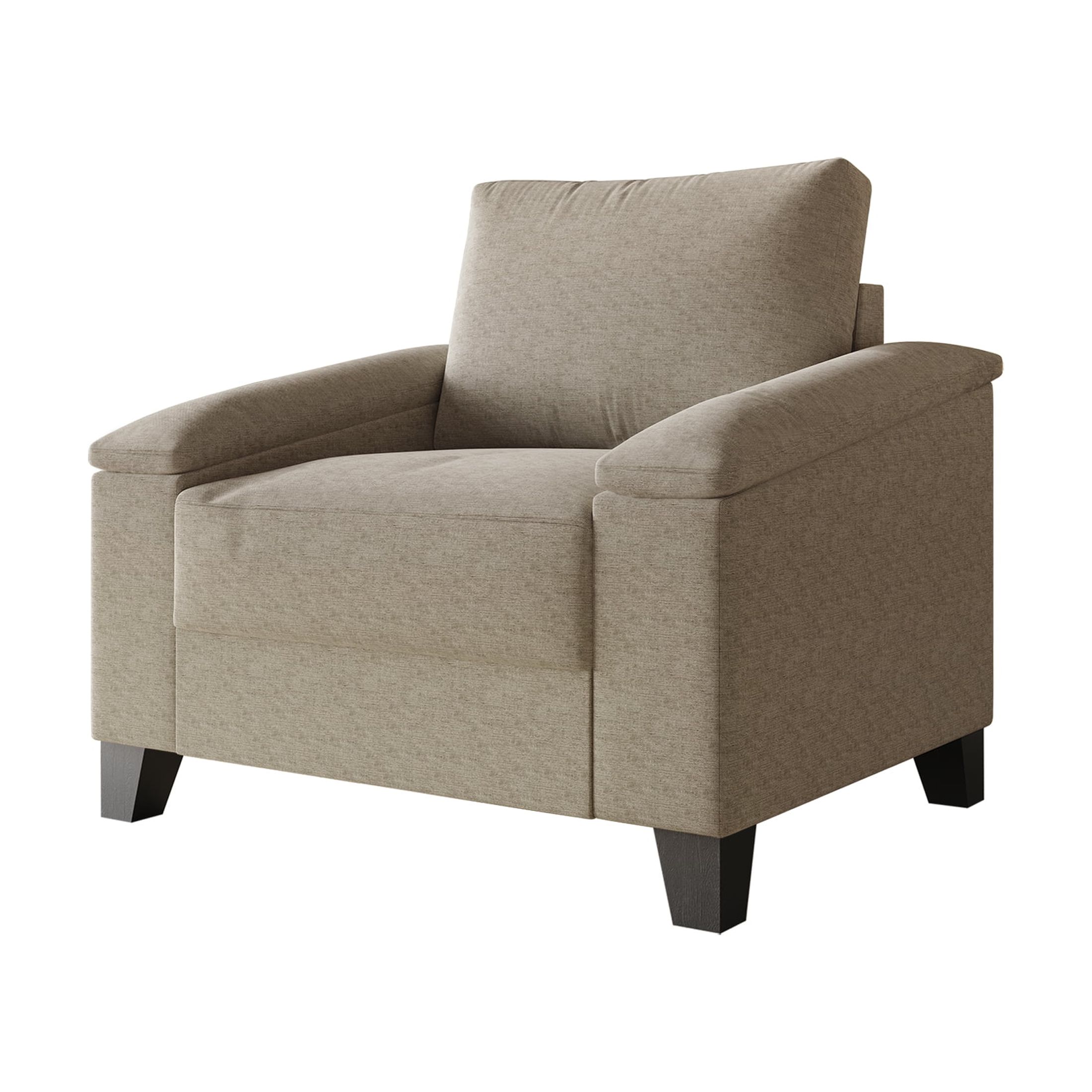 Castle Place Elegance Linen Upholstered Armchair, Dark Beige
