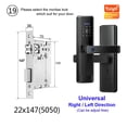 thumbnail image 2 of Door Lock, Smart Door Lock Tuya APP Fingerprint Digit Intelligence Electric 5 Unlock Method Support 8 Language Voice ,Easy to Install, 2 of 4