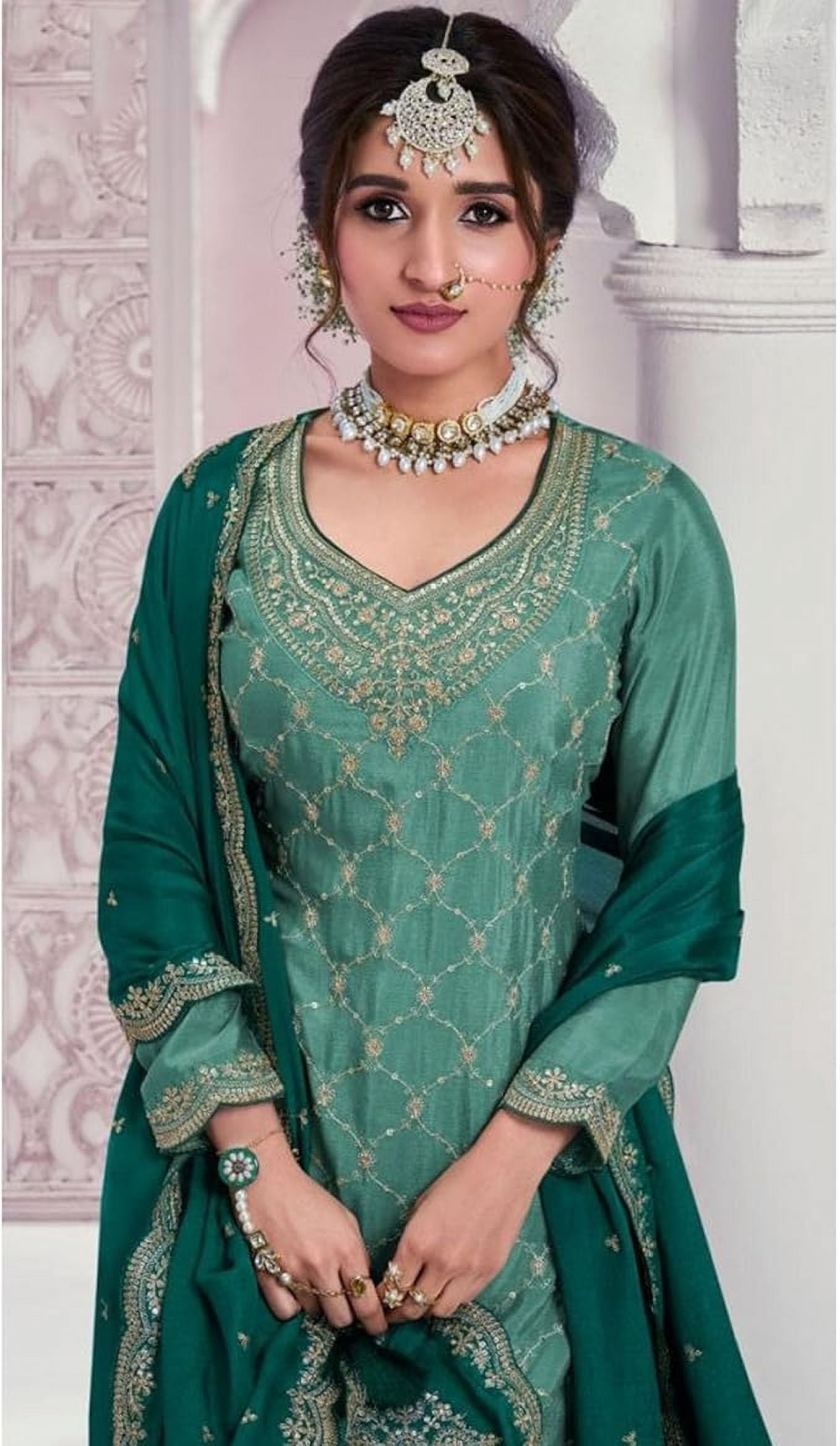 slim fit dress slacks Rangreza Green Pakistani Wedding dresses design