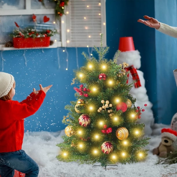 Fiudx Arbustos Navideños Preiluminados, Relleno Artificial para Urna con 30 Luces Led, 8 Modos de Iluminación, Decoración para Jardín Al Aire Libre, Decoración Navideña, Juego de 2, 40,6 Cm de Alto