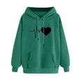 thumbnail image 2 of Busydd Hoodies for Women Graphic Pullover Hoodie Long Sleeve Drawstring Hooded Sweatshirt Fashion Casual Heart Print Plain Hoodie with Pocket and Hood, 2 of 3