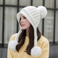 thumbnail image 4 of Gorro de invierno para mujer, conjunto de bufanda circular peruana, orejeras de esquí, 4 of 5