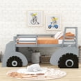 thumbnail image 3 of CLEARANCE! Twin Size Forklift Car-Shaped Loft Bed with Storage Shelves,Gray, 3 of 9