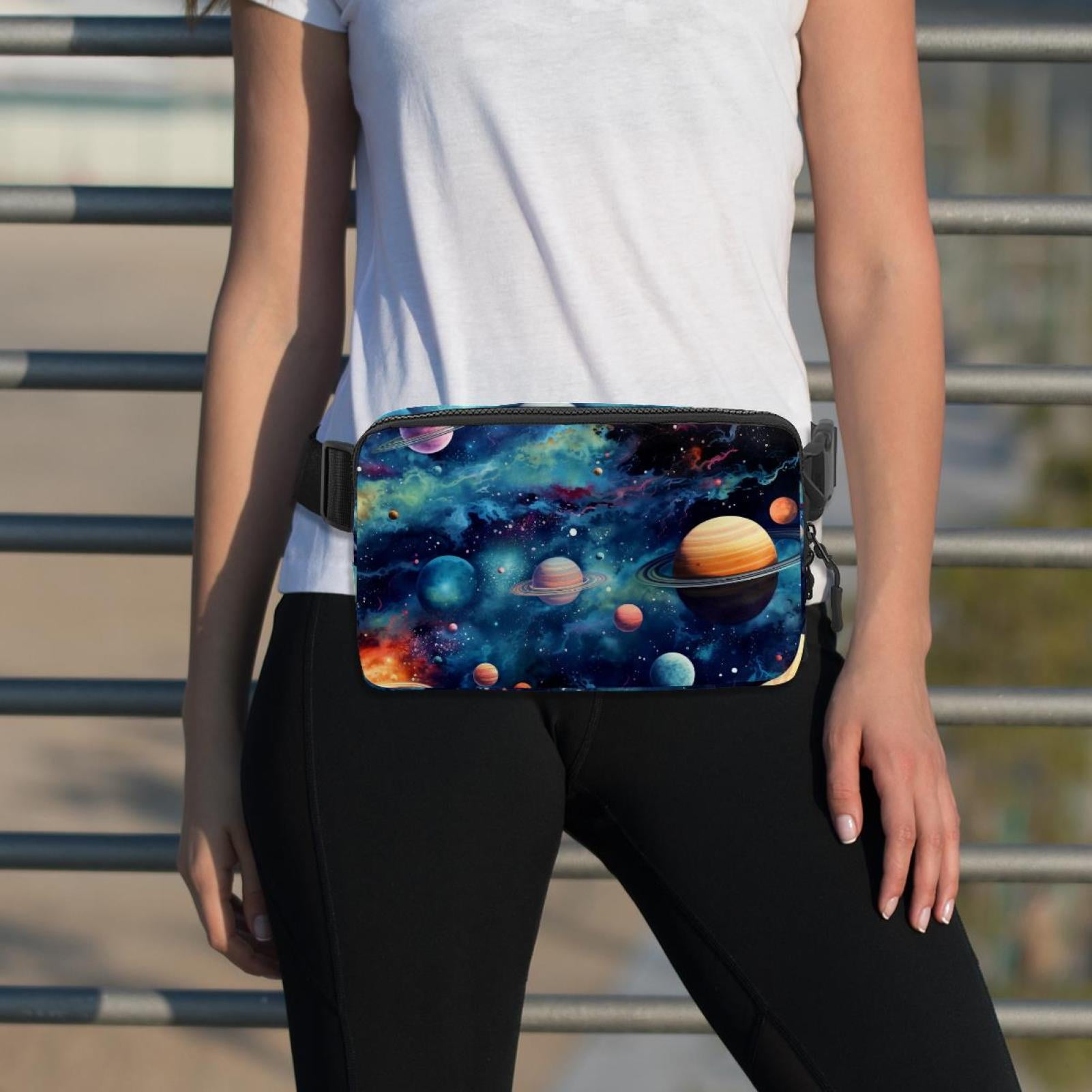 Galactic Planet Running Belt Fanny Pack Belt Bag with Extension Strap Lightweight Adjustable Unisex