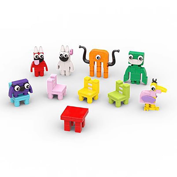 Lindo jardín de infancia MOC bloques de construcción paraíso jardín verde monstruo arco iris amigos muñeca niños juguetes, para niñas dormir fiesta actividad