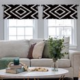 thumbnail image 3 of LALILO Kitchen Curtain Valance Boho Black And White Rod Pocket Window Curtain 52"x 18" Set of 2, 3 of 6