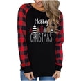 thumbnail image 2 of SELONE Christmas Shirts for Women Plus Size Long Sleeve Xmas Pullover Tops Christmas Tree Tees Blouses Plaid Christmas Themed Clothing Christmas Outfits Ideas Holiday Attire Red M, 2 of 7