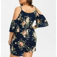 thumbnail image 3 of asdoklhq Womens Plus Size Clearance Dresses,Women Plus Size Casual V-Neck Leakage Shoulder Printing Loose Rompers Shorts, 3 of 6