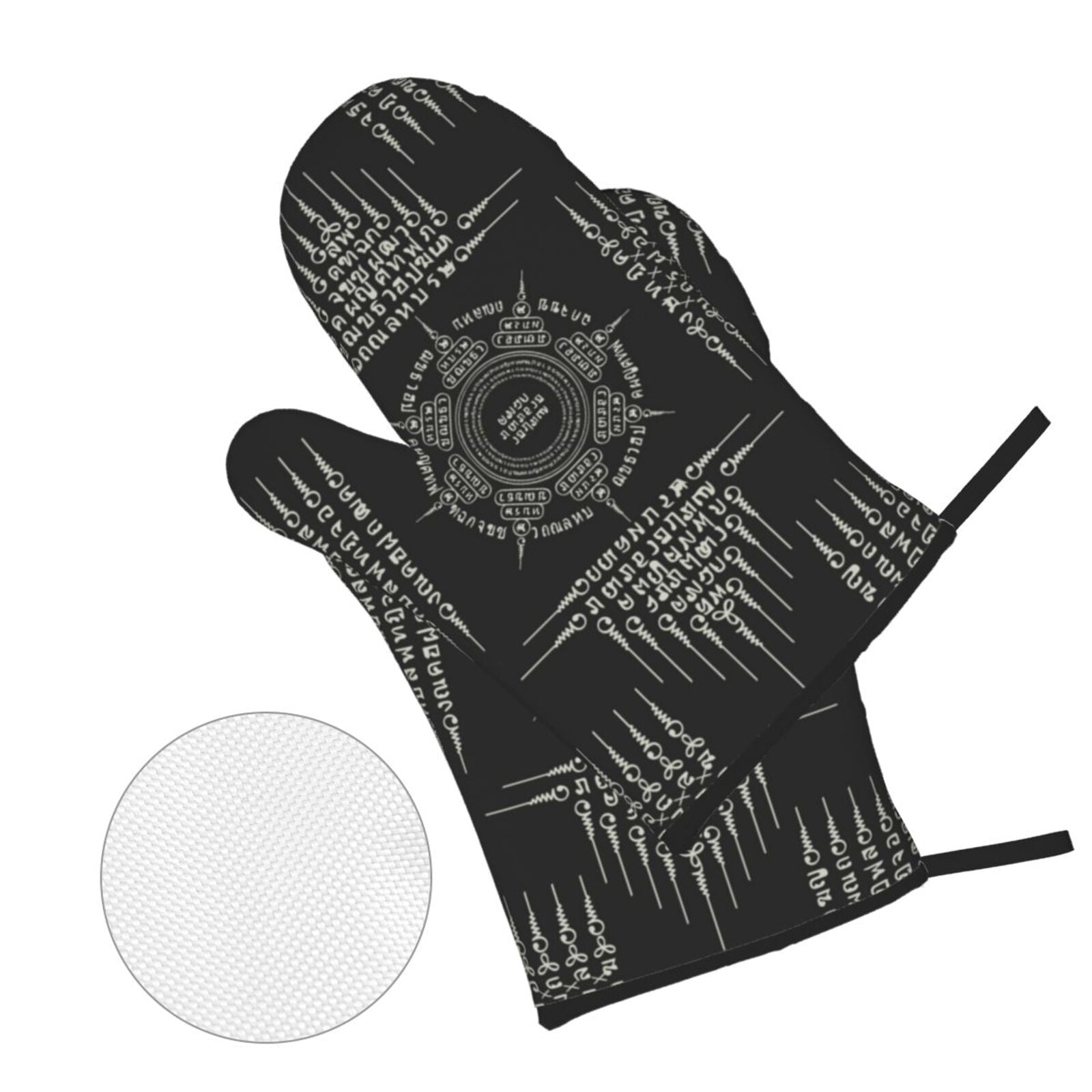Muay Thai Sacred Symbol 4Pcs Oven Mitts and Pot Holders Sets Oven Kitchen Gloves Hot Pads for Cooking BBQ Baking Grilling