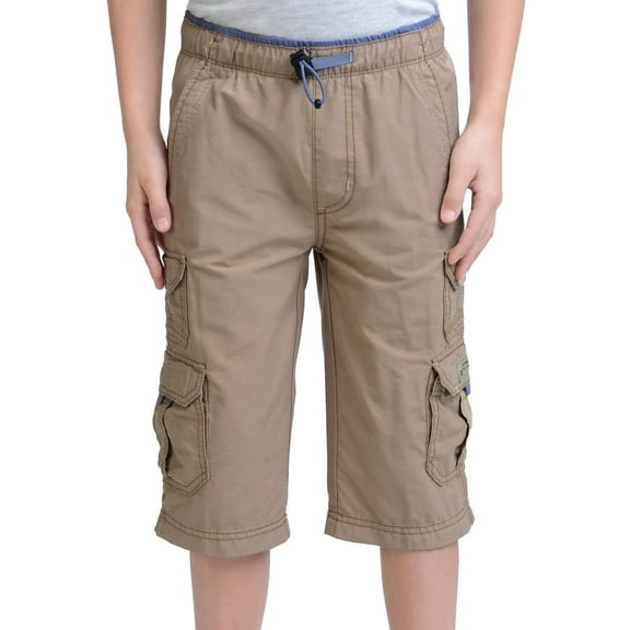 UNIONBAY Boys' 100% Cotton Cargo Short with Pull On, Elastic Waist 5, Lion