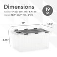 thumbnail image 2 of Superio Clear Storage Box with Lid, Plastic Container Bin for Organizing, Stackable Crate, BPA Free, Non Toxic, Odor Free, Organizers, 19 Quart (Bin with Hinged Lids, 17"x11.65"x8.75), 2 of 7
