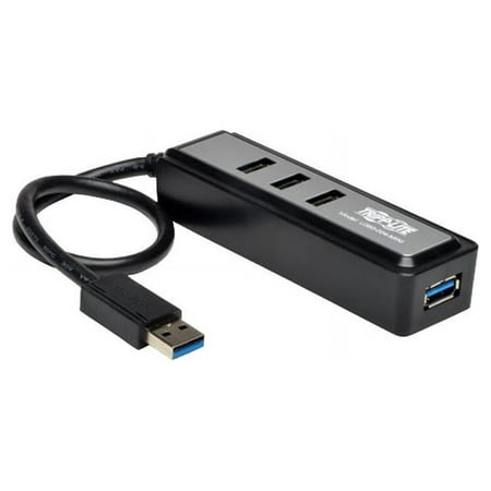 UPC: 0037332184726 | Tripp Lite 4 Port USB 3.0 Hub Portable Super Speed Mini Hub with Built In Cable (U360-004-MINI)