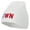 White, variant on Taiwan Country Three-Letter TWN Flag Embroidered 8 Inch Knitted Short Beanie - Black OSFM