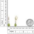 thumbnail image 6 of Gem Stone King 925 Silver and 10K Yellow Gold Green Peridot and White Moissanite and Lab Grown Diamond Dangle Earrings for Women | 4.22 Cttw | Gemstone August Birthstone | Pear Shape 10X7MM, 6 of 6