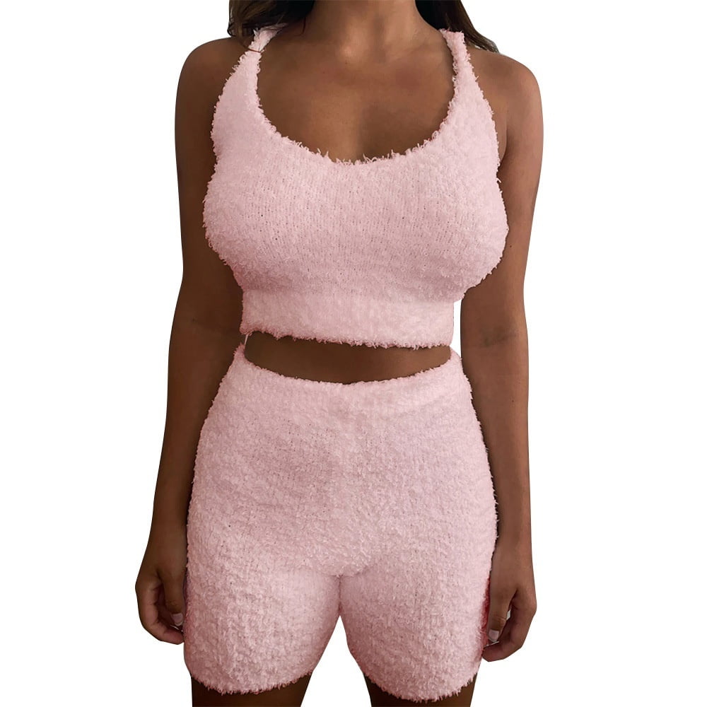 pink fluffy tracksuit