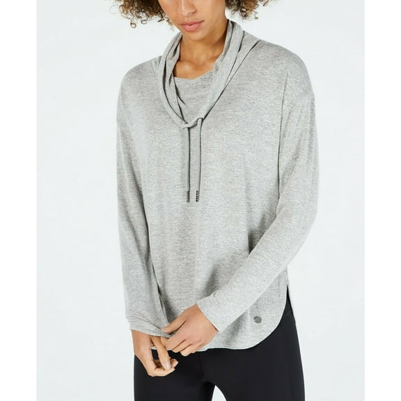 Women's Calvin Klein Performance Long Sleeve Cowl-Neck Top Gray Size XS