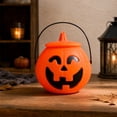 thumbnail image 6 of Fllostpr Halloween Pumpkin Bucket, Mini Portable Trick or Treat Bucket Kids Candy Holder for Party Favors&Home Decor, Orange 4.7x4.3", 6 of 7