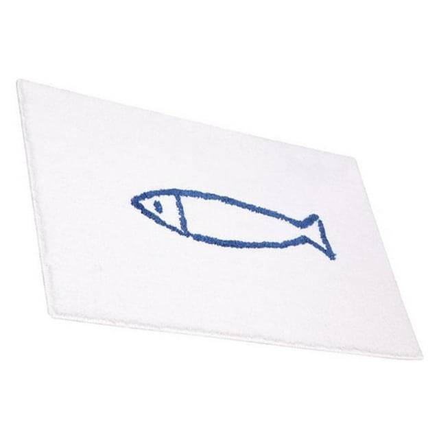 Yuarrent Alfombra de baño de felpa fácil de limpiar, moderna, para baño elegante, alfombra de ducha antideslizante de amplia aplicación Decoración del hogar azul y blanco