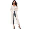 thumbnail image 4 of Cárdigan elegante de otoño 2024 multicolor para mujer, cárdigan largo ajustado y fino con bolsillos grandes, suéter de lana para mujer, 4 of 5