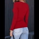 thumbnail image 5 of Camisas de Larga para Mujer, Blusas de Cuello Cuadrado, Blusas Básicas de Punto Acanalado, Conjuntos de Otoño, Ropa de Moda Rojo XXL, 5 of 8
