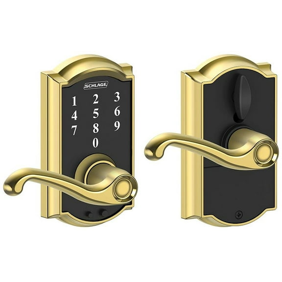 FE695CAM605FLA 16-086 10-027 Flair / Camelot Touch Keyless Lever - Polished Brass
