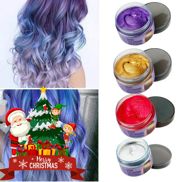 Hair Wax 4 Colors Kit Temporary Color Easy to Rinse Out Coloring Mud Dye  Cream - Gold, Red, White, Purple - Walmart.com