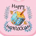 thumbnail image 4 of Inktastic Happy Hanukkah Dreidel and Laurels Boys or Girls Baby Bib, 4 of 4