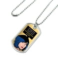 thumbnail image 2 of How Ignorant Do I Have to be Start Experiencing Bliss Funny Humor Military Dog Tag Pendant Necklace with Chain, 2 of 5