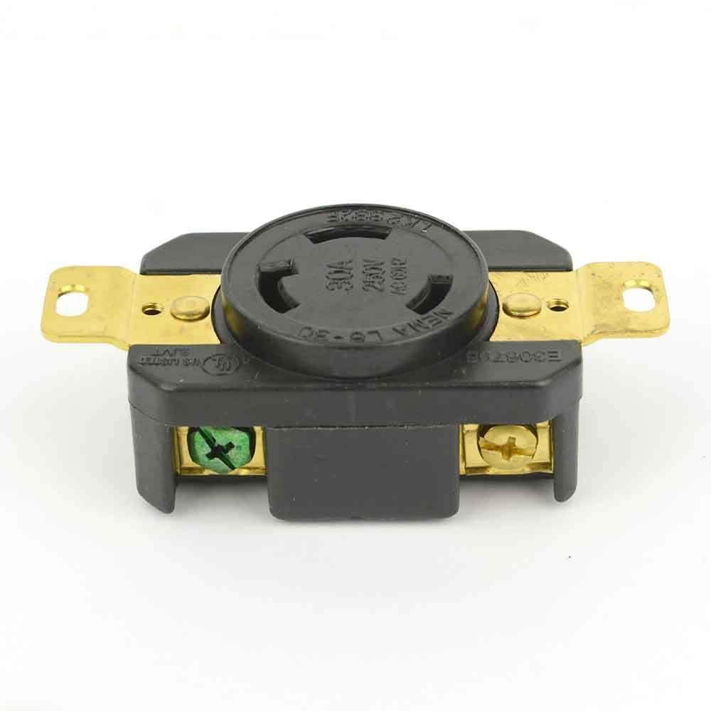 Female Twist Lock Wall Mount Electrical Receptacle 3 Wire