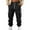 Black, variant on Men's Fleece-Lined Multi-Pocket Utility Cargo Pants - Wide-Leg Cuffed Design with Contrast Stripes for Winter Casual & Hiking Trousers,Red,M