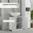 thumbnail image 5 of Demi Bonn 23" Modern Bathroom Vanity with U-Shape Cut-Out and Adjustable Shelves, Pedestal Sink 2-Door Cabinet, Under Sink Cabinet, White, 5 of 11