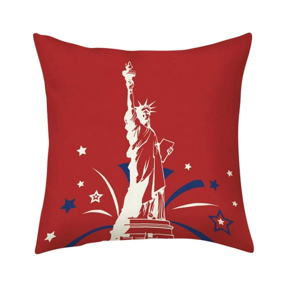 WSBDENLK Pillowcase Patriotic Day Stars Polyester Decorative Pillow Cover 18in