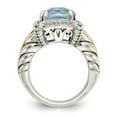 thumbnail image 2 of 925 Sterling Silver With Real 14kt Sky Blue Topaz & Diamond Ring Size: 8; for Adults and Teens; for Women and Men, 2 of 6