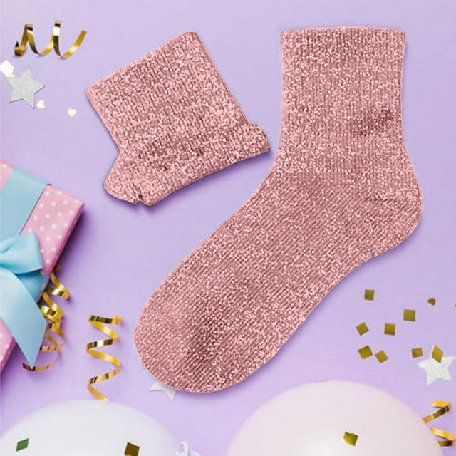 Sparkly Solid Color Slouch Socks, Fashionable Mid Calf Hosiery for Daily Wear, Comfortable Stretch Fit for Casual Outfits, Fun Design for Entertainment, Perfect for Lounge and Style